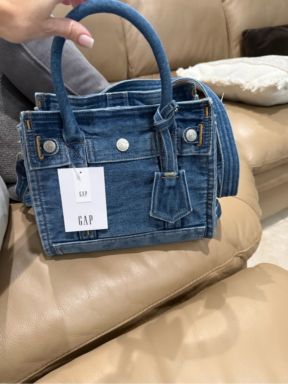 NWT GIRKIN GAP FIVE POCKET Denim Mini Handbag SMALL in Blue